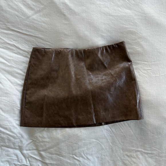 Tiger Mist Brown Mini Skirt - Picture 4 of 5